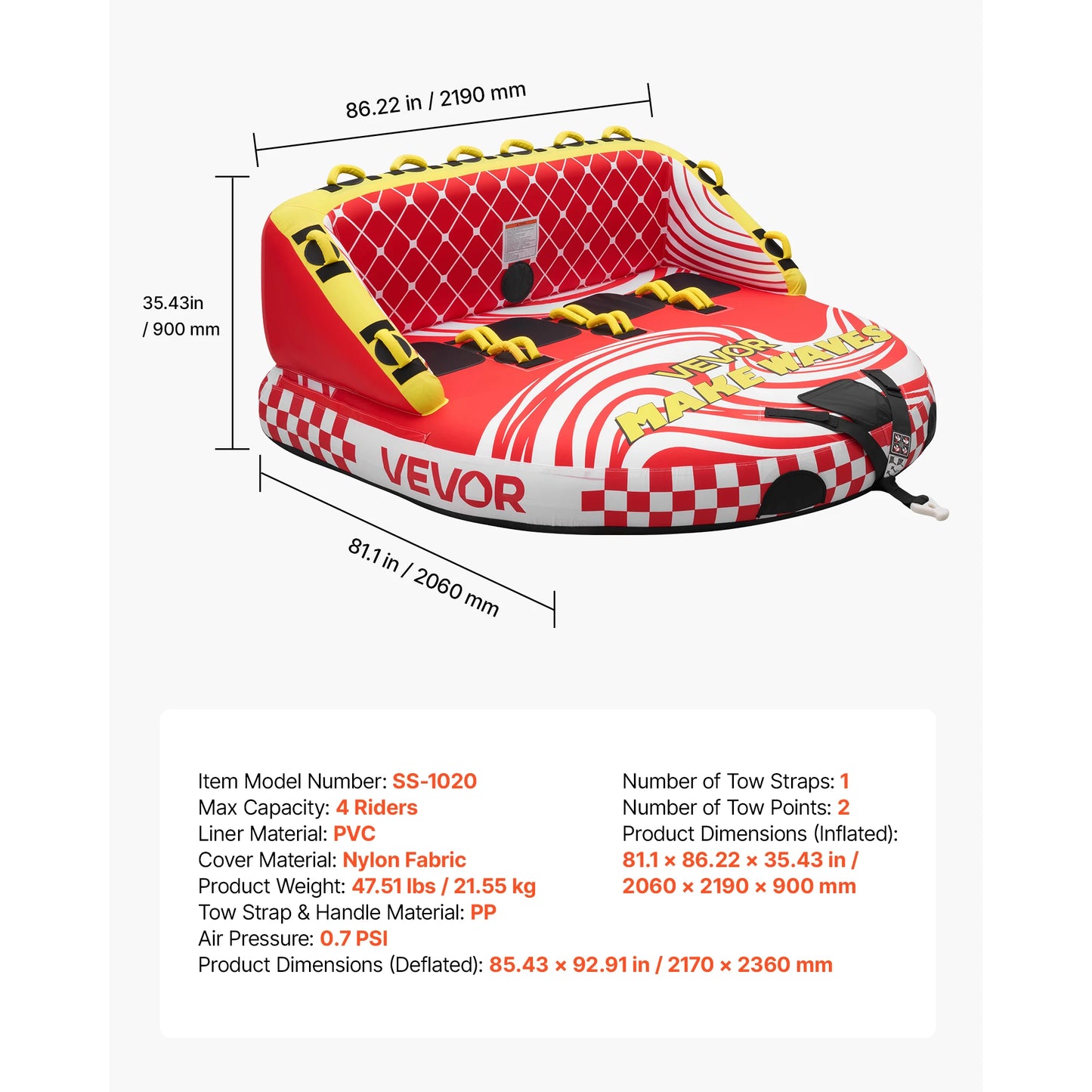 SucceBuy Towable Tubes For Boating Water Sports
