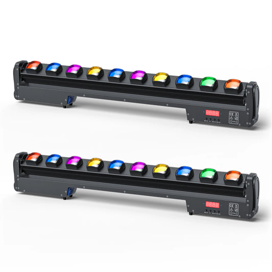 Fieryzeal 2PCS 250W Swing Dot Beam Wall Washer Light DMX512 25x10W RGBW 4IN1 LED Stage Light Wall Wash Bar for DJ Disco Club