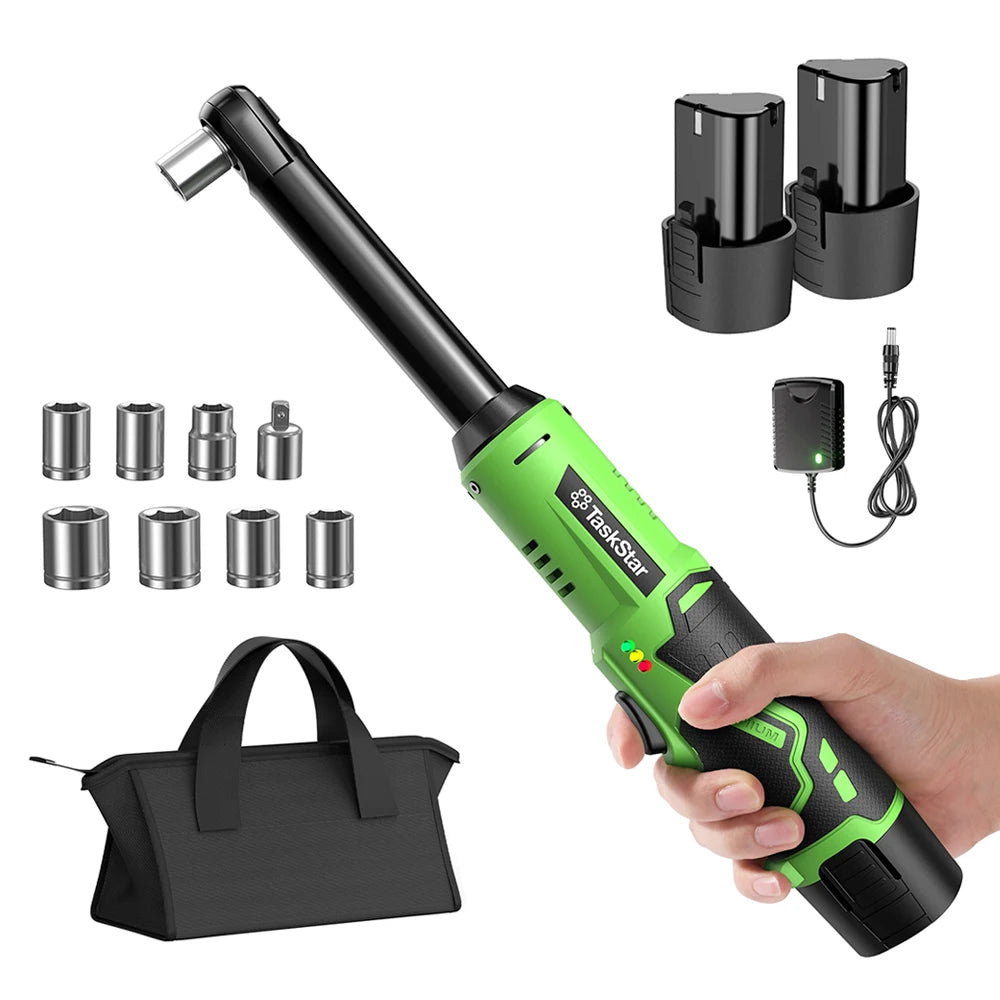 TaskStar Cordless Brushless Ratchet Wrench with LED Light
