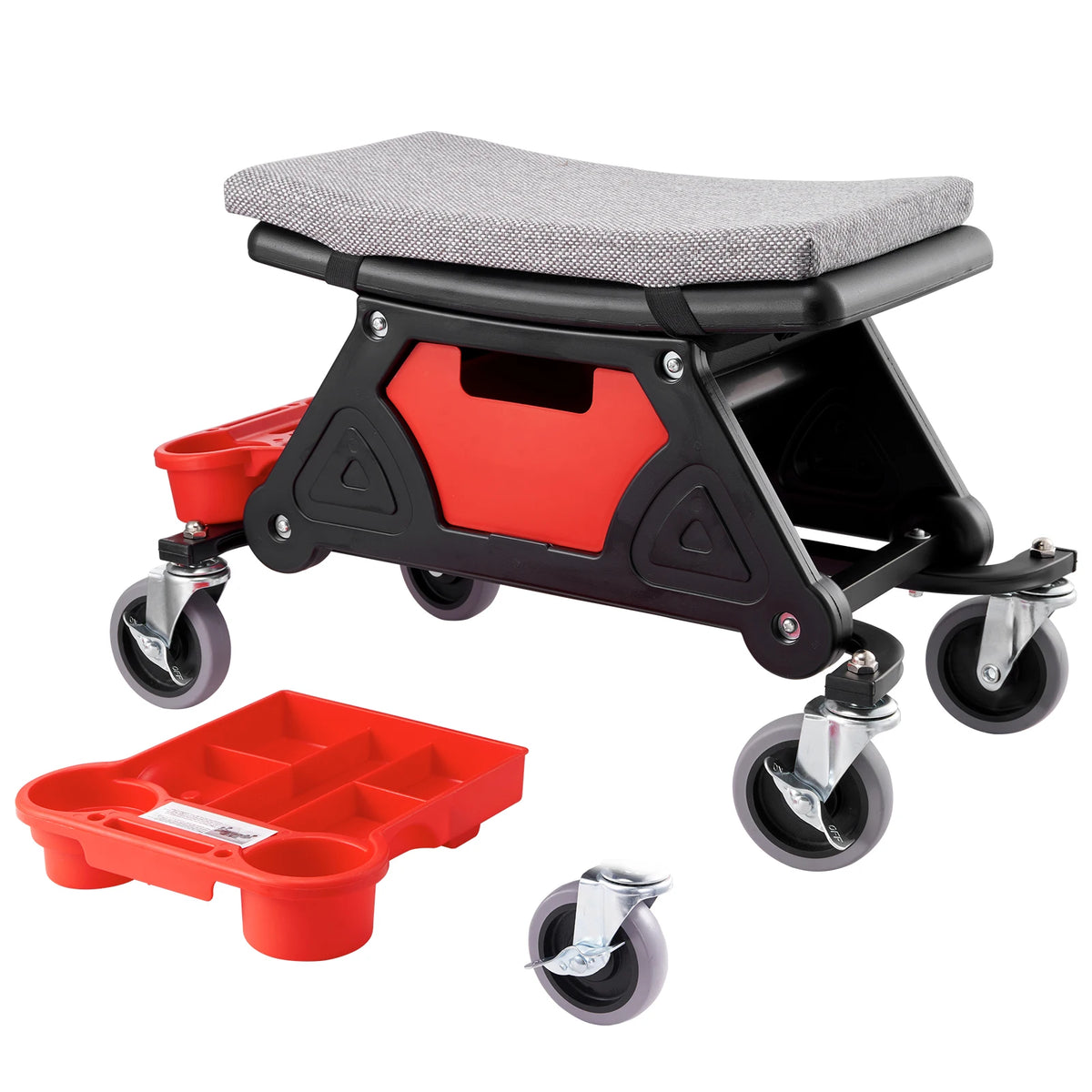 SucceBuy Rolling Mechanic Seat With Tool Storage